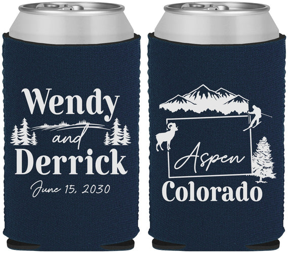 Custom Wedding Neoprene Can Coolers - Colorado | 155