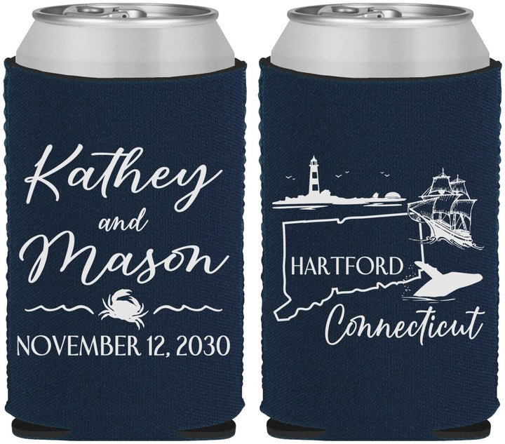 Custom Wedding Neoprene Can Coolers - Connecticut | 156
