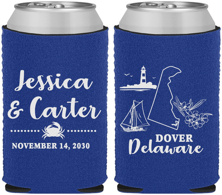 Custom Wedding Neoprene Can Coolers - Delaware | 157