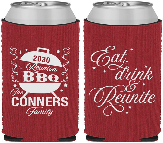 Custom Family Reunion Neoprene Can Coolers - Bbq Eat Drink Reunite | 160000