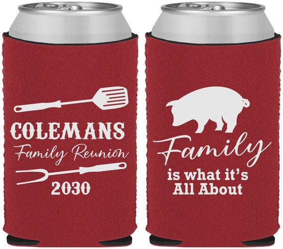 Custom Family Reunion Neoprene Can Coolers - Bbq Barbeque | 160002