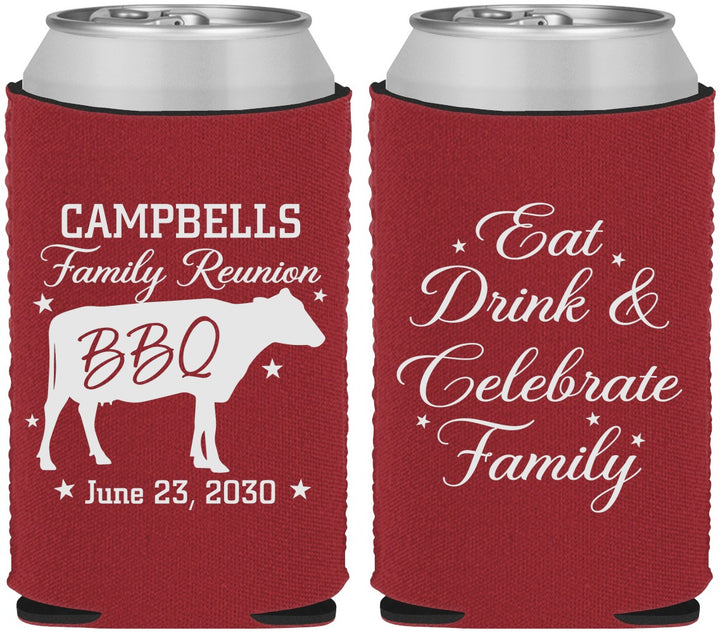 Custom Family Reunion Neoprene Can Coolers - Bbq Eat Drink | 160004