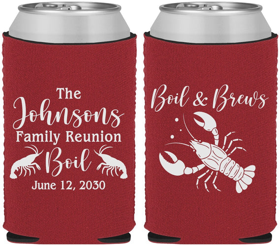 Custom Family Reunion Neoprene Can Coolers - Crawfish Boil | 160005
