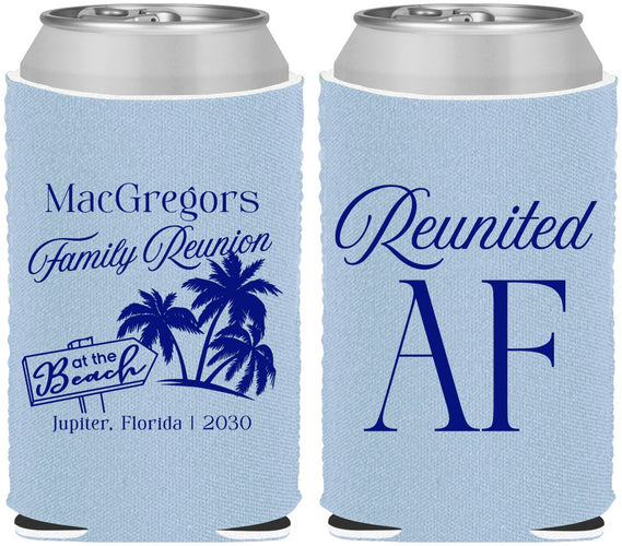 Custom Family Reunion Neoprene Can Coolers - Beach Reunited Af | 160012