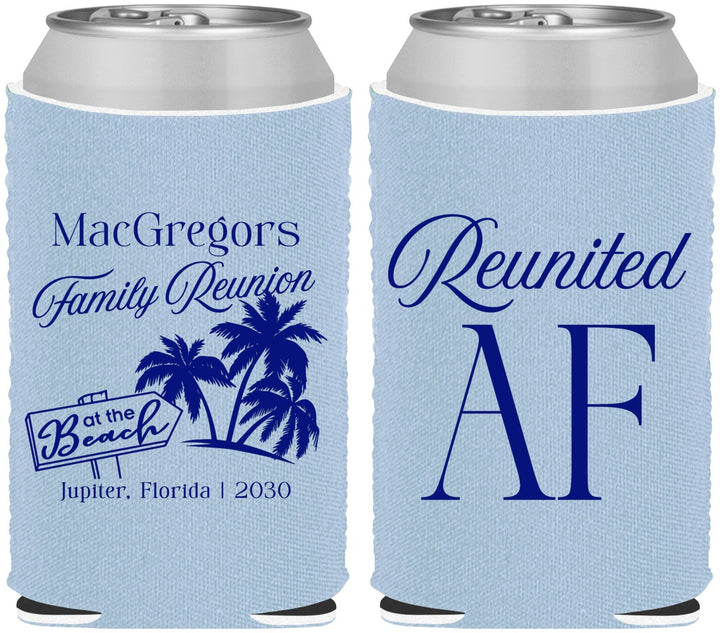 Custom Family Reunion Neoprene Can Coolers - Beach Reunited Af | 160012