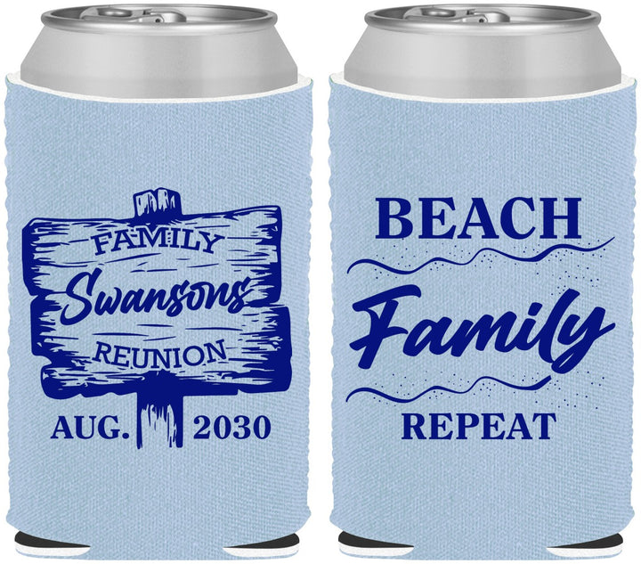 Custom Family Reunion Neoprene Can Coolers - Beach Family Repeat | 160013