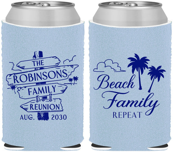 Custom Family Reunion Neoprene Can Coolers - Beach Family Repeat | 160014