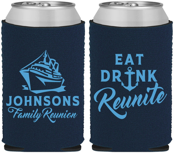 Custom Family Reunion Neoprene Can Coolers - Cruise Nautical | 160023