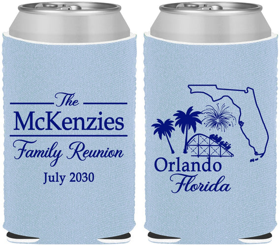 Custom Family Reunion Neoprene Can Coolers - Orlando Florida | 160035