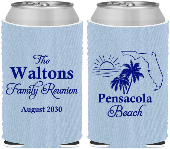 Custom Family Reunion Neoprene Can Coolers - Florida Beach | 160036