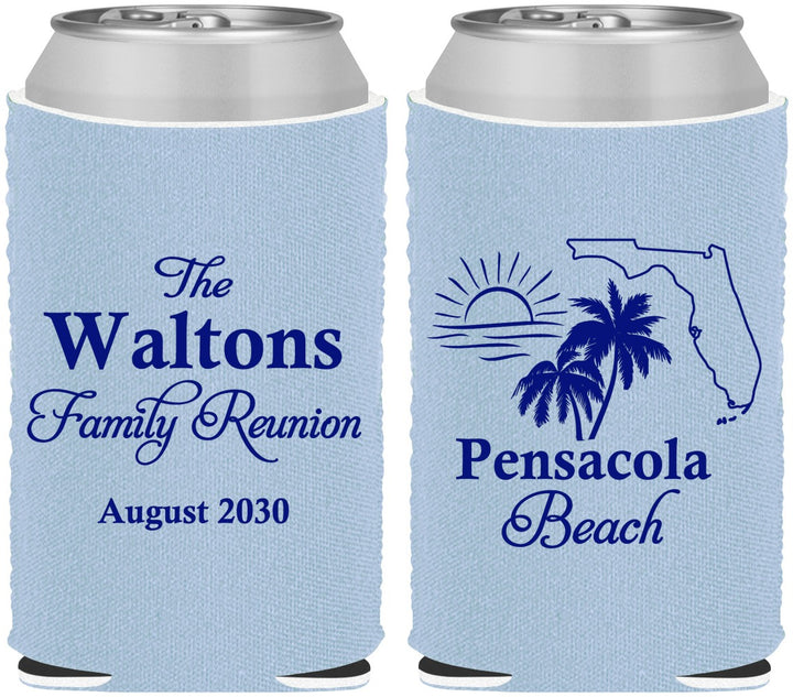 Custom Family Reunion Neoprene Can Coolers - Florida Beach | 160036
