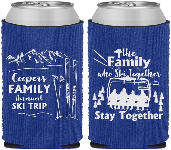 Custom Family Reunion Neoprene Can Coolers - Ski Trip | 160041