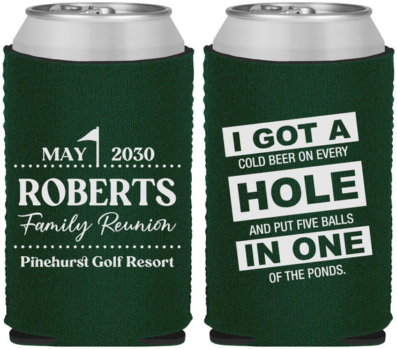 Custom Family Reunion Neoprene Can Coolers - Golf | 160049