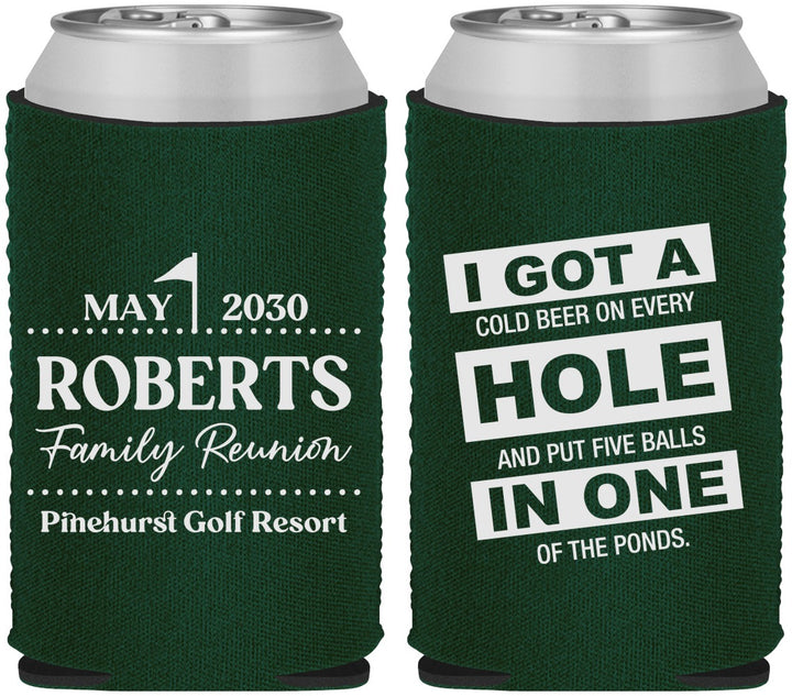 Custom Family Reunion Neoprene Can Coolers - Golf | 160049