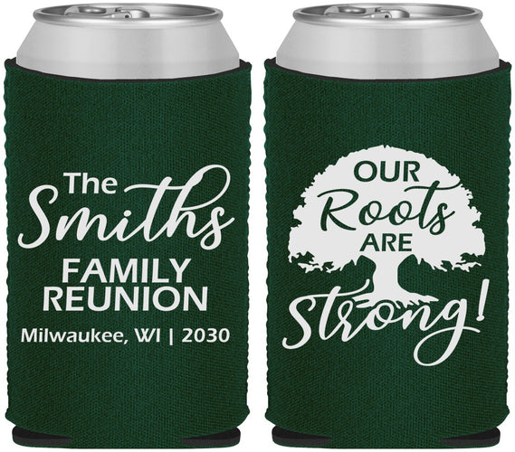 Custom Family Reunion Neoprene Can Coolers - Our Roots Are Strong | 160051