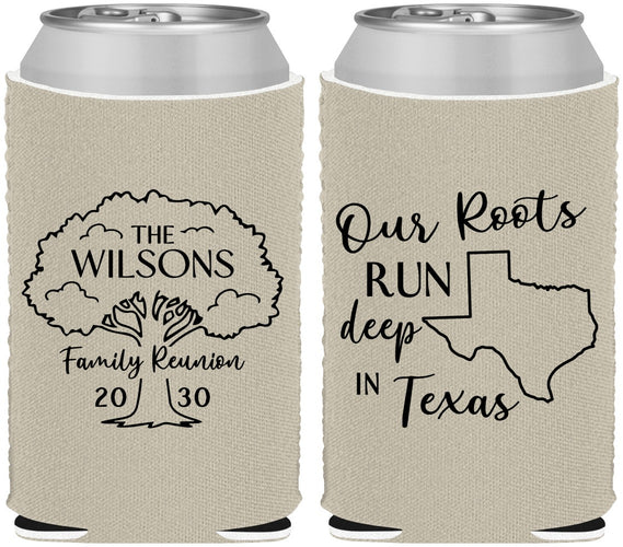 Custom Family Reunion Neoprene Can Coolers - Texas | 160055