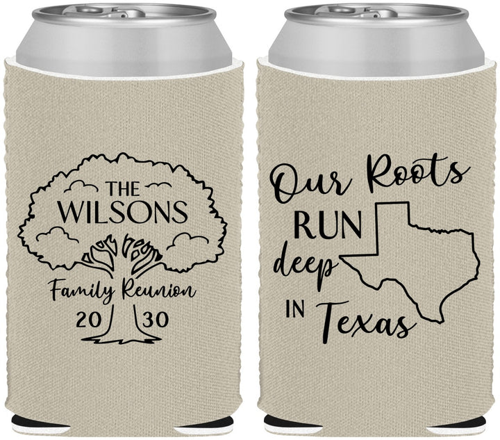 Custom Family Reunion Neoprene Can Coolers - Texas | 160055