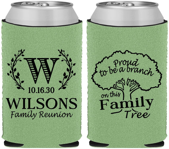Custom Family Reunion Neoprene Can Coolers - Monogram Tree | 160056