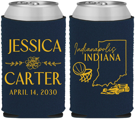 Custom Wedding Neoprene Can Coolers - Indiana | 163