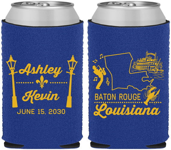 Custom Wedding Neoprene Can Coolers - Louisiana | 167