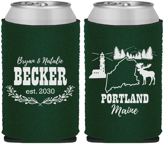 Custom Wedding Neoprene Can Coolers - Maine | 168