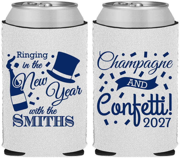 Custom New Years Neoprene Can Coolers - 2027 Confetti | 170003