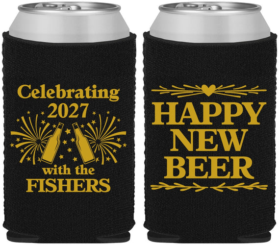 Custom New Years Neoprene Can Coolers - 2027 Happy New Beer | 170004