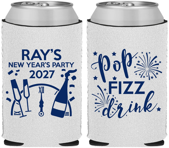 Custom New Years Neoprene Can Coolers - 2027 Pop Fizz Drink | 170007