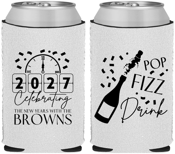 Custom New Years Neoprene Can Coolers - 2027 Pop Fizz Drink | 170009