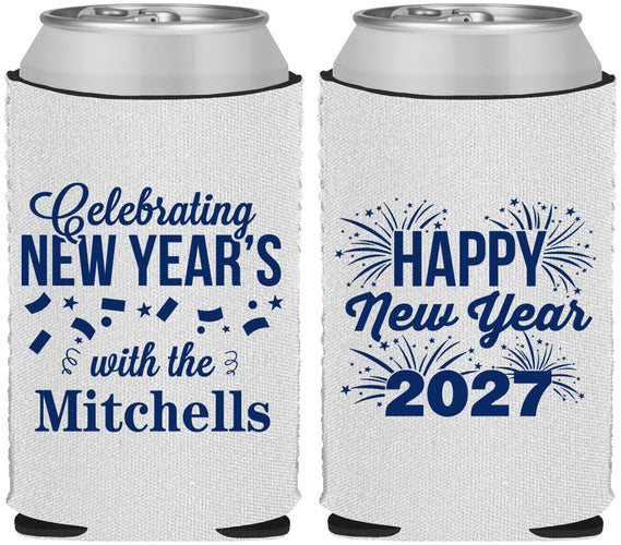 Custom New Years Neoprene Can Coolers - 2027 Nye Confetti | 170015