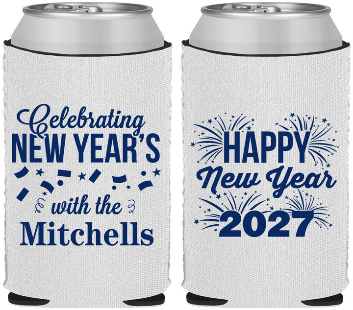 Custom New Years Neoprene Can Coolers - 2027 Nye Confetti | 170015