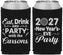 Custom New Years Neoprene Can Coolers - 2027 Eat Drink Party | 170022