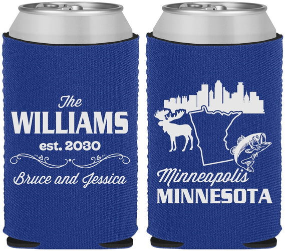 Custom Wedding Neoprene Can Coolers - Minnesota | 172