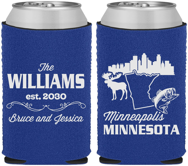 Custom Wedding Neoprene Can Coolers - Minnesota | 172