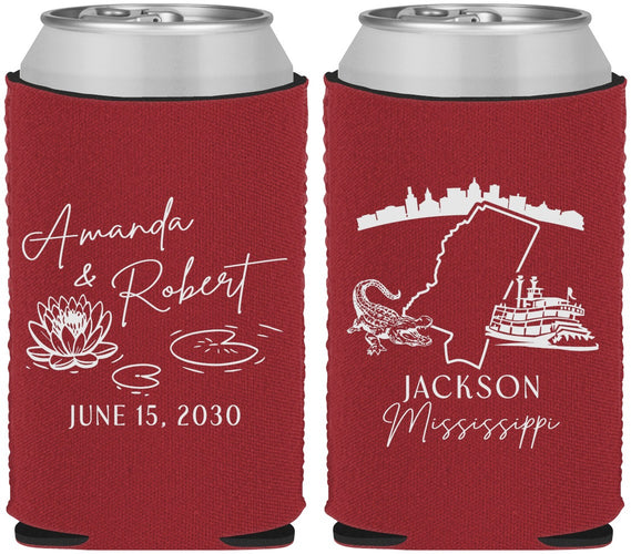 Custom Wedding Neoprene Can Coolers - Mississippi | 173