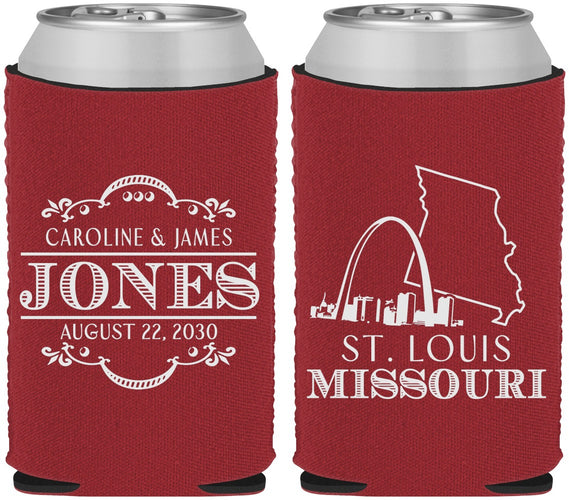 Custom Wedding Neoprene Can Coolers - Missouri | 174