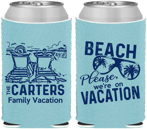 Custom Family Vacation Neoprene Can Coolers - Relax We Are On Vacation | 180006