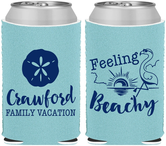 Custom Family Vacation Neoprene Can Coolers - Feeling Beachy | 180009