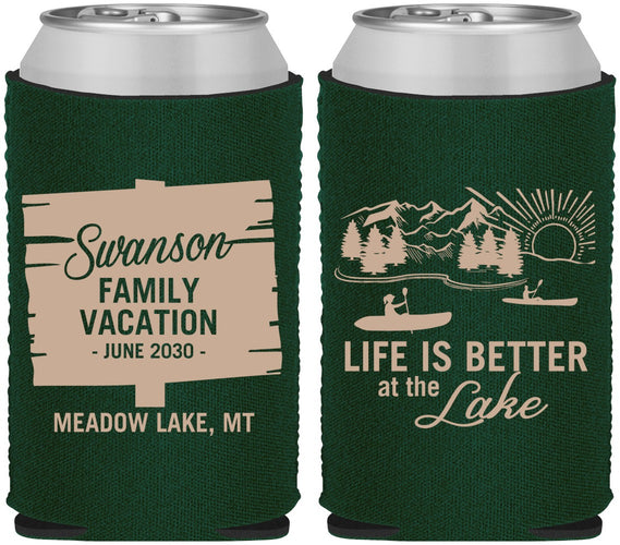 Custom Family Vacation Neoprene Can Coolers - Life Is Better At The Lake | 180010