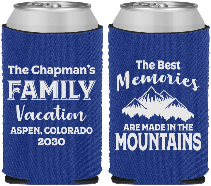 Custom Family Vacation Neoprene Can Coolers - Mountains | 180021