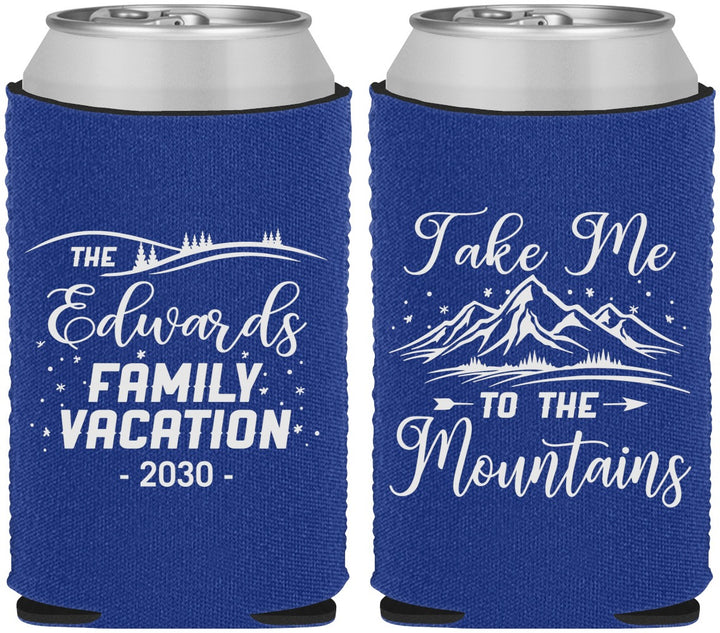 Custom Family Vacation Neoprene Can Coolers - Mountains | 180024