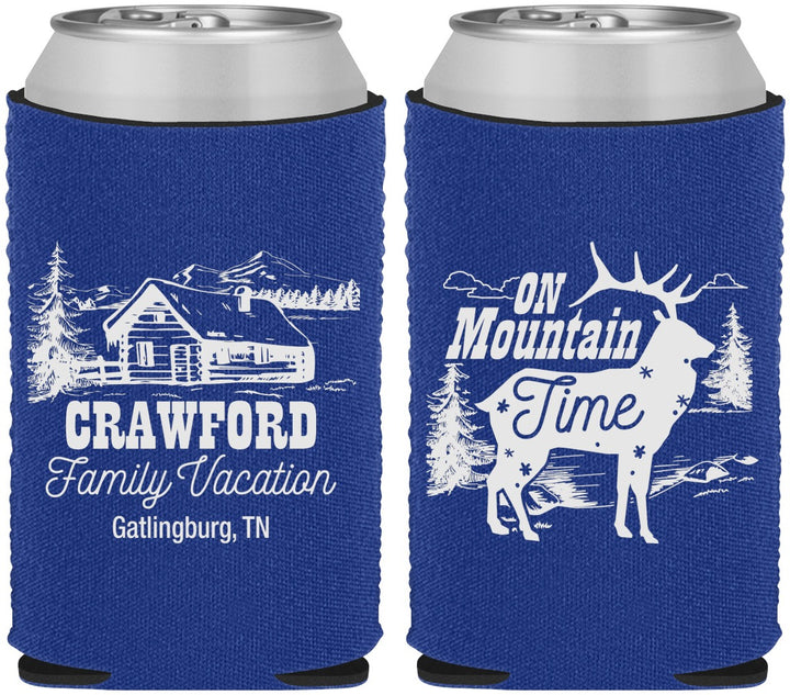 Custom Family Vacation Neoprene Can Coolers - Mountain | 180027