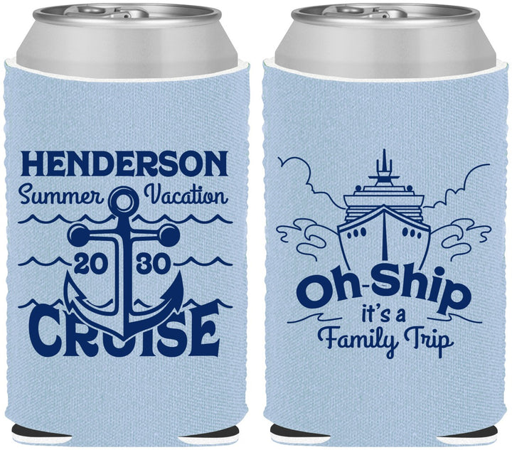 Custom Family Vacation Neoprene Can Coolers - Oh Ship Cruise | 180032