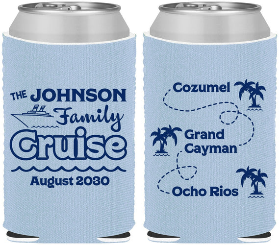 Custom Family Vacation Neoprene Can Coolers - Cruise Ship | 180035