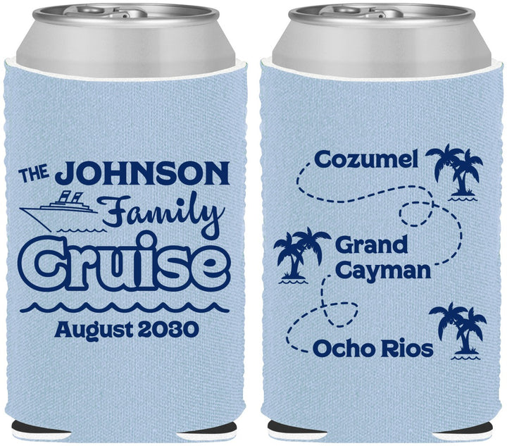 Custom Family Vacation Neoprene Can Coolers - Cruise Ship | 180035