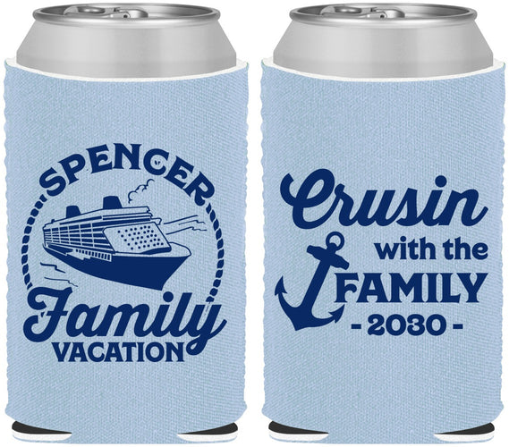 Custom Family Vacation Neoprene Can Coolers - Cruisin Ship | 180037