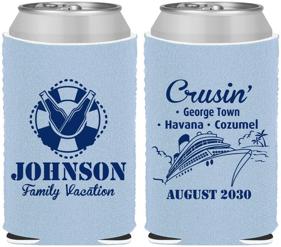 Custom Family Vacation Neoprene Can Coolers - Cruisin Ship | 180039