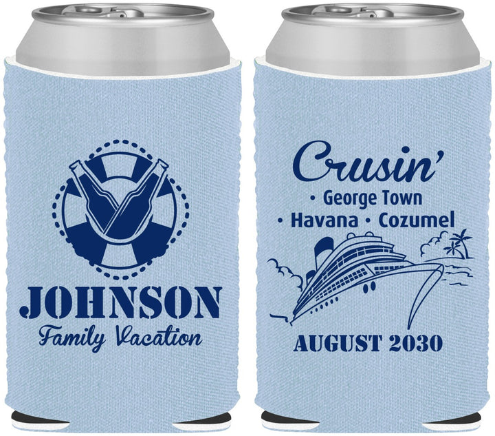 Custom Family Vacation Neoprene Can Coolers - Cruisin Ship | 180039