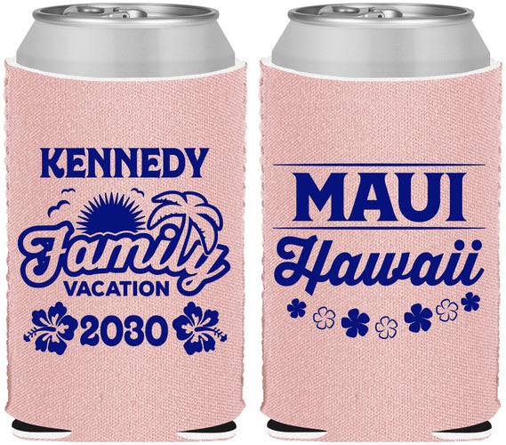 Custom Family Vacation Neoprene Can Coolers - Hawaii | 180040