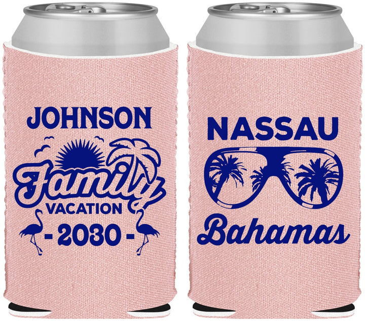 Custom Family Vacation Neoprene Can Coolers - Bahamas | 180041